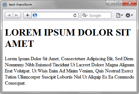 Применение свойства text-transform